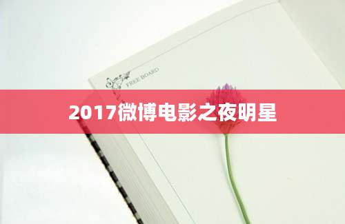 2017微博电影之夜明星