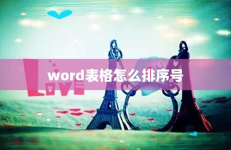 word表格怎么排序号