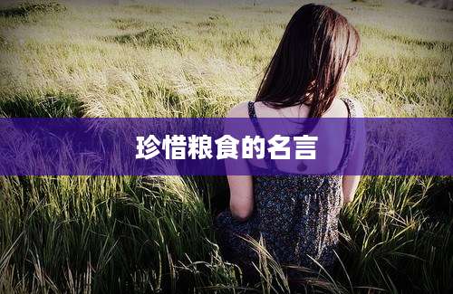珍惜粮食的名言