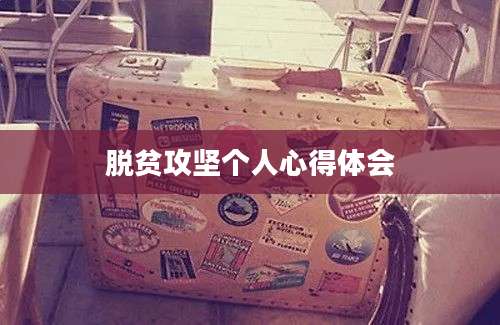 脱贫攻坚个人心得体会