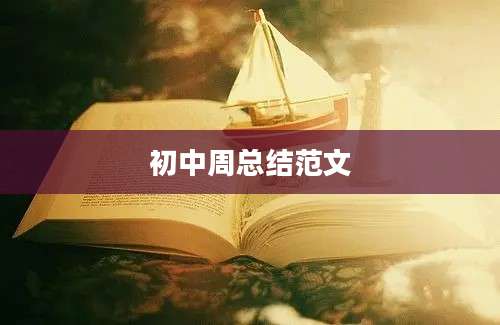 初中周总结范文