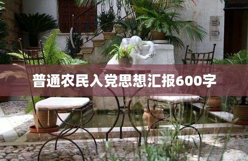 普通农民入党思想汇报600字