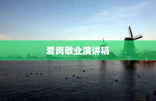爱岗敬业演讲稿