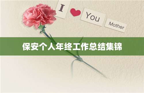 保安个人年终工作总结集锦