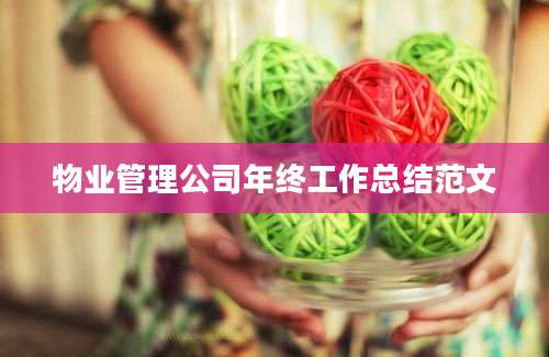 物业管理公司年终工作总结范文