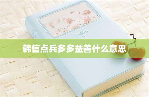 韩信点兵多多益善什么意思