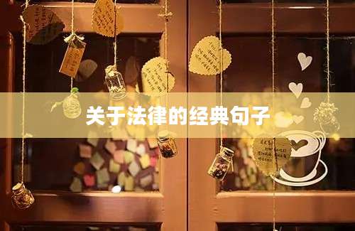 关于法律的经典句子