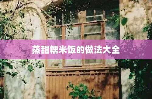 蒸甜糯米饭的做法大全