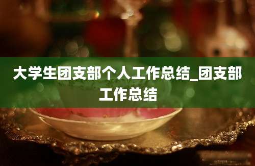 大学生团支部个人工作总结_团支部工作总结