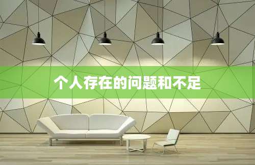 个人存在的问题和不足