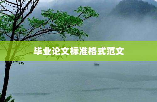 毕业论文标准格式范文