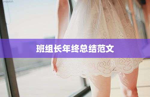 班组长年终总结范文