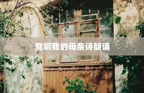 党啊我的母亲诗朗诵