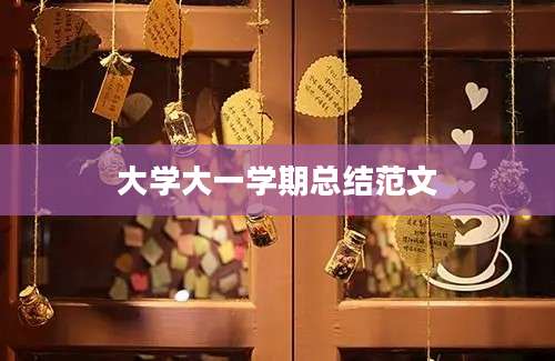 大学大一学期总结范文