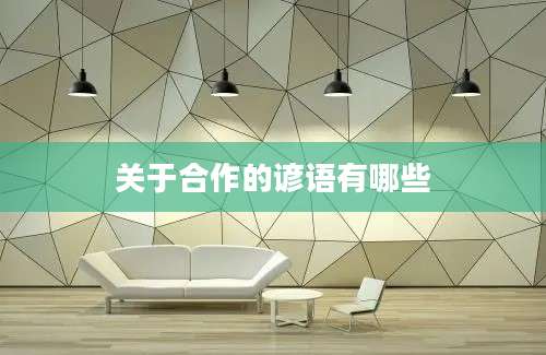 关于合作的谚语有哪些