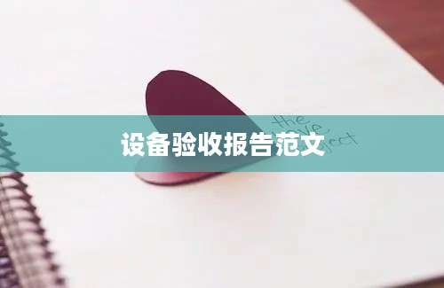 设备验收报告范文