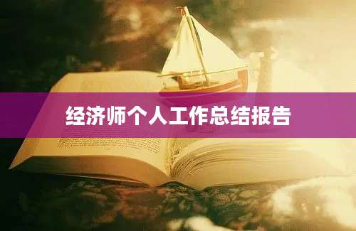 经济师个人工作总结报告