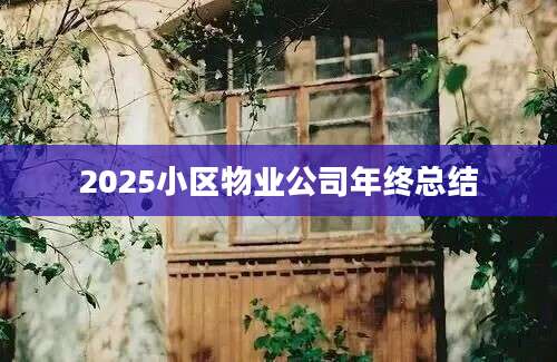 2025小区物业公司年终总结