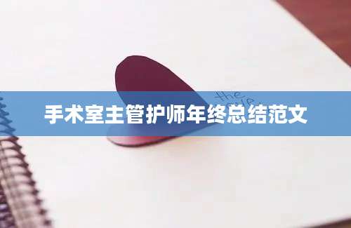手术室主管护师年终总结范文