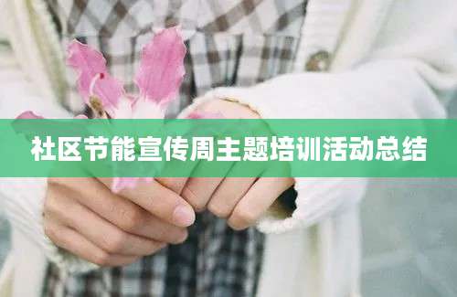 社区节能宣传周主题培训活动总结