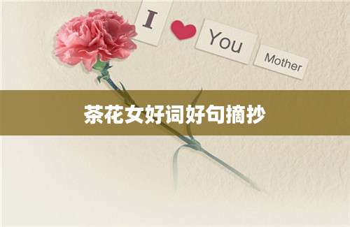 茶花女好词好句摘抄