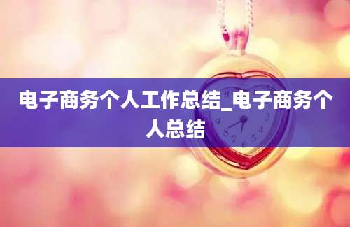 电子商务个人工作总结_电子商务个人总结