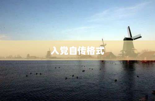 入党自传格式