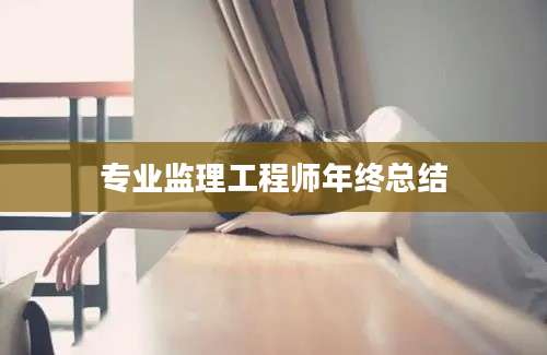 专业监理工程师年终总结
