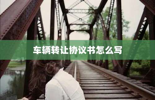 车辆转让协议书怎么写