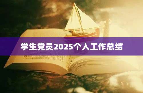 学生党员2025个人工作总结