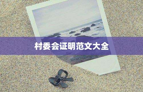 村委会证明范文大全