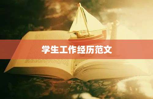学生工作经历范文