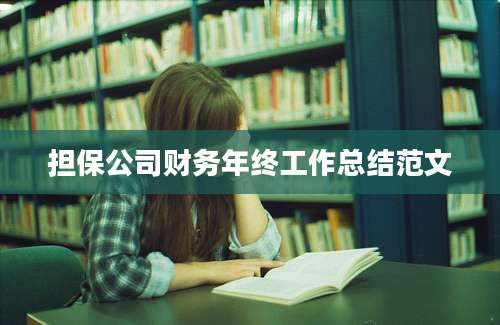 担保公司财务年终工作总结范文