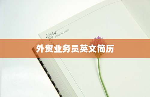 外贸业务员英文简历