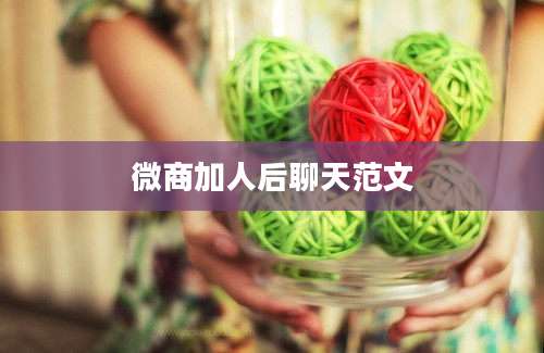 微商加人后聊天范文