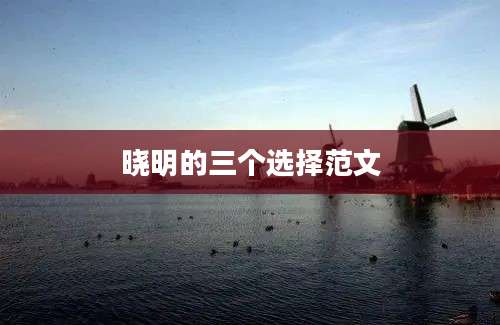晓明的三个选择范文