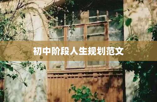 初中阶段人生规划范文