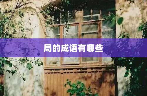 局的成语有哪些