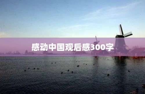 感动中国观后感300字