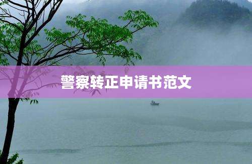 警察转正申请书范文