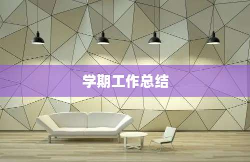 学期工作总结