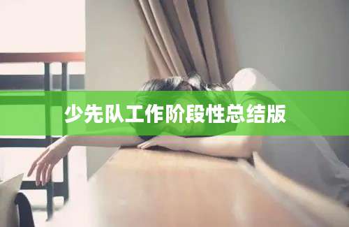 少先队工作阶段性总结版