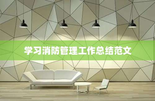 学习消防管理工作总结范文