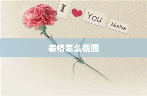 表格怎么截图