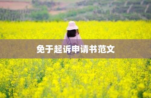 免于起诉申请书范文