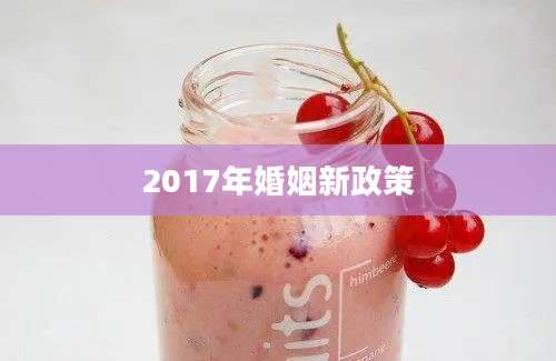 2017年婚姻新政策