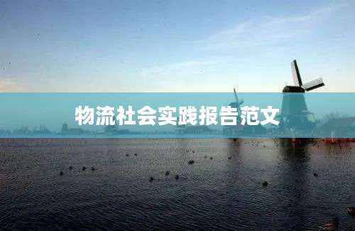物流社会实践报告范文
