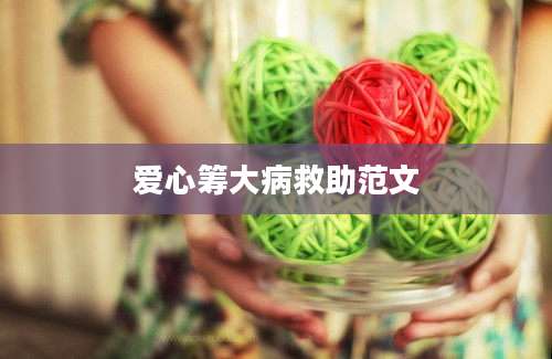 爱心筹大病救助范文