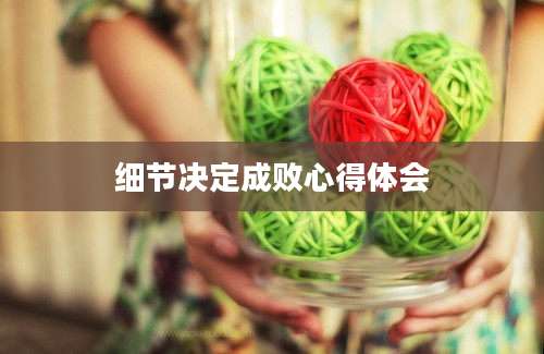 细节决定成败心得体会