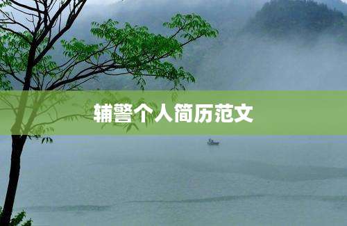 辅警个人简历范文
